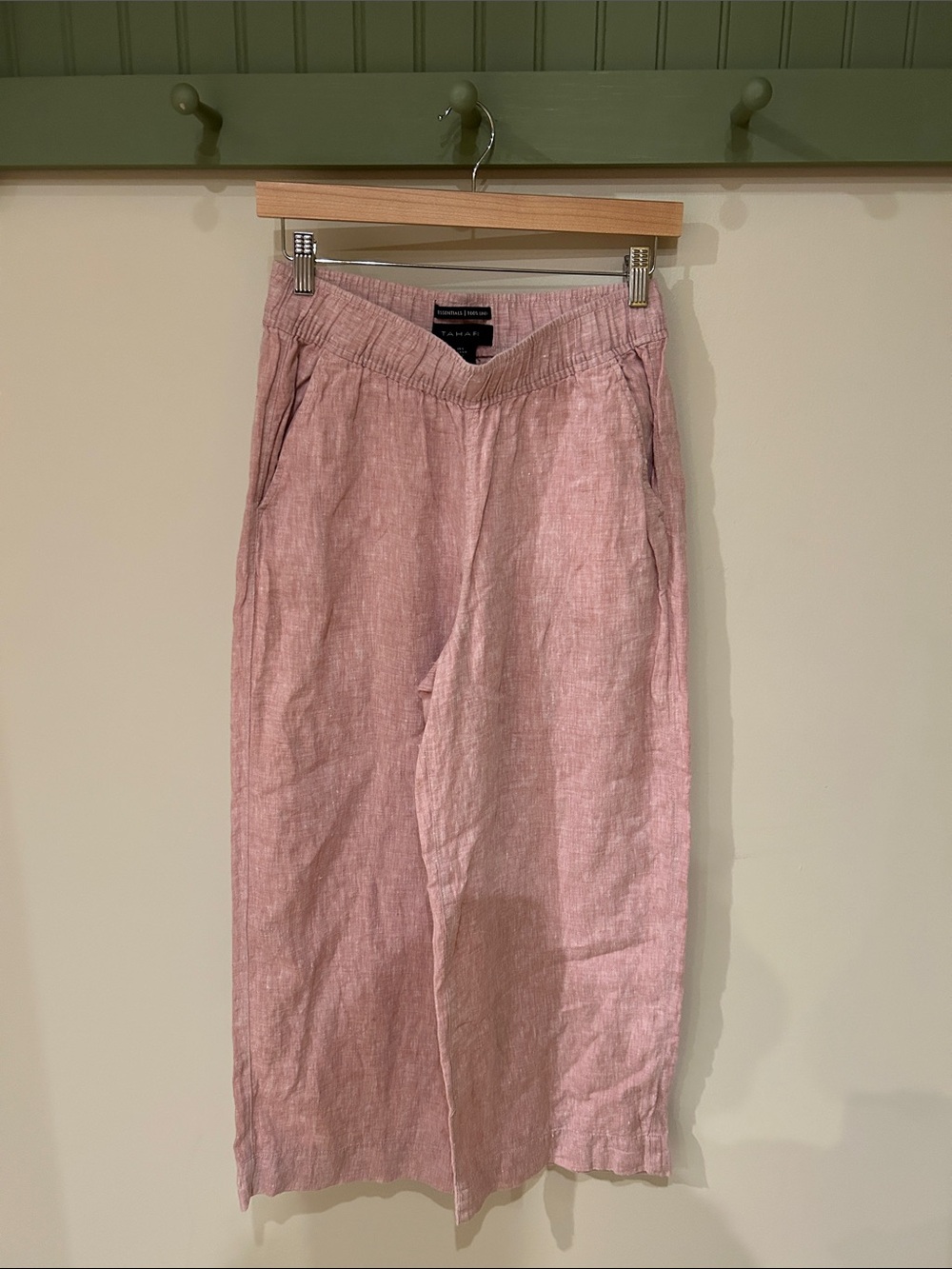 Pink Tahari Linen Pants